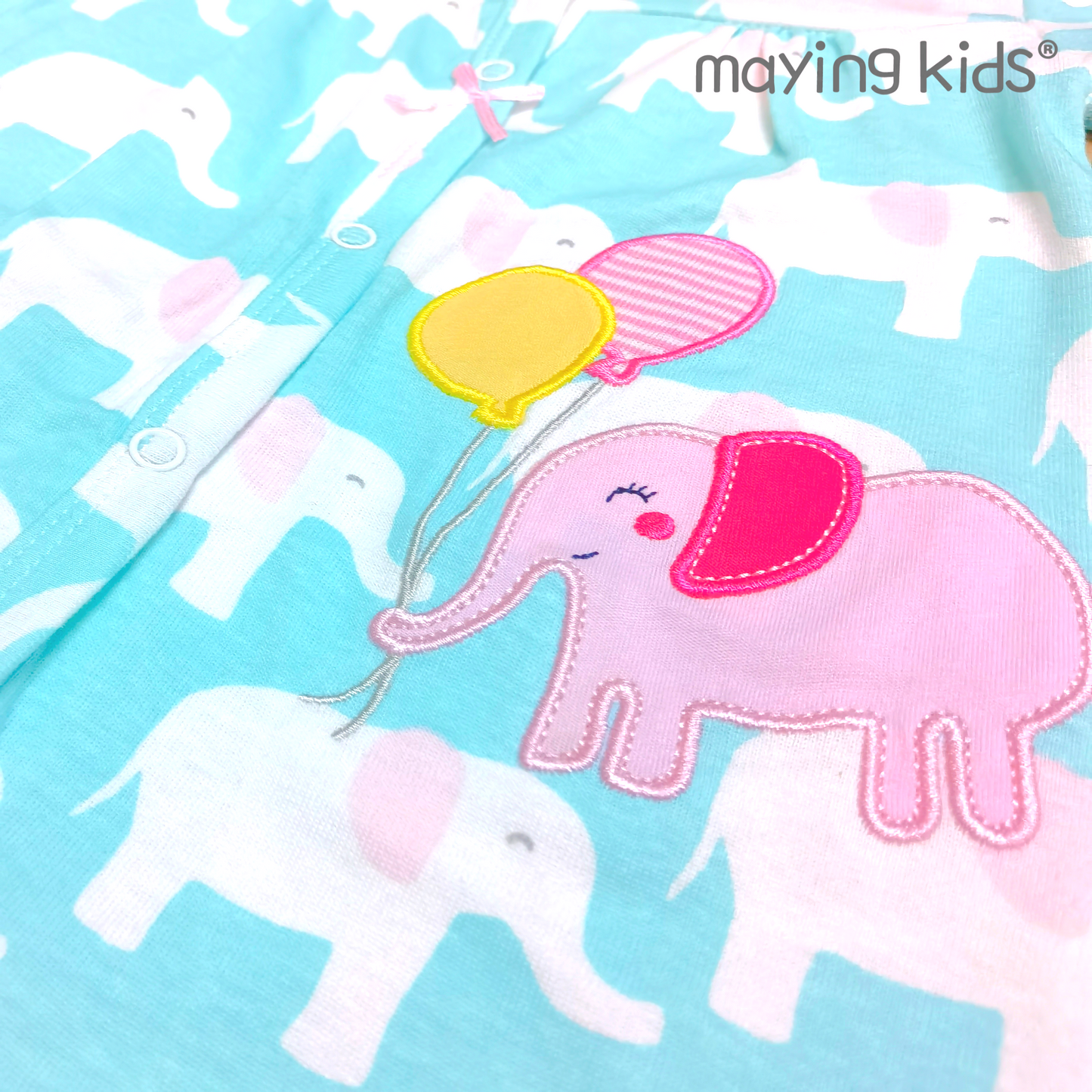 Bodysuit 小象刺繡開胸連身衣