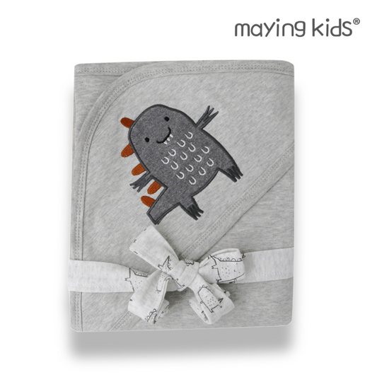 Double Layers Of Blanket with Hooded 雙層布純棉包被連帽 (附腰帶)