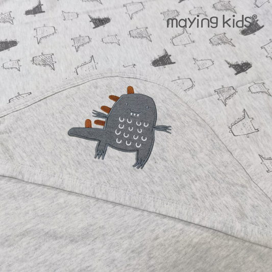 Double Layers Of Blanket with Hooded 雙層布純棉包被連帽 (附腰帶)