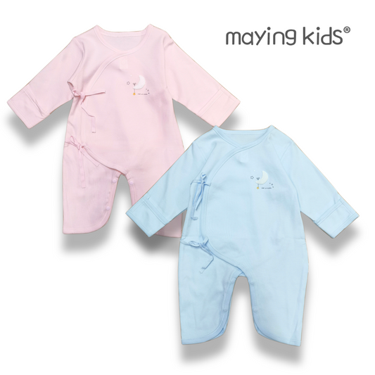 #8763 純棉雙面布綁帶連身衣