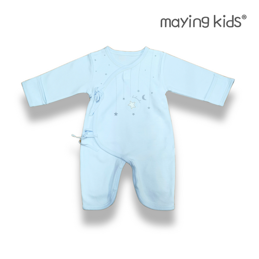 #8778 : Double Layer of Shu velvet Wrap Jumpsuit Baby 純棉雙面布綁帶連身衣