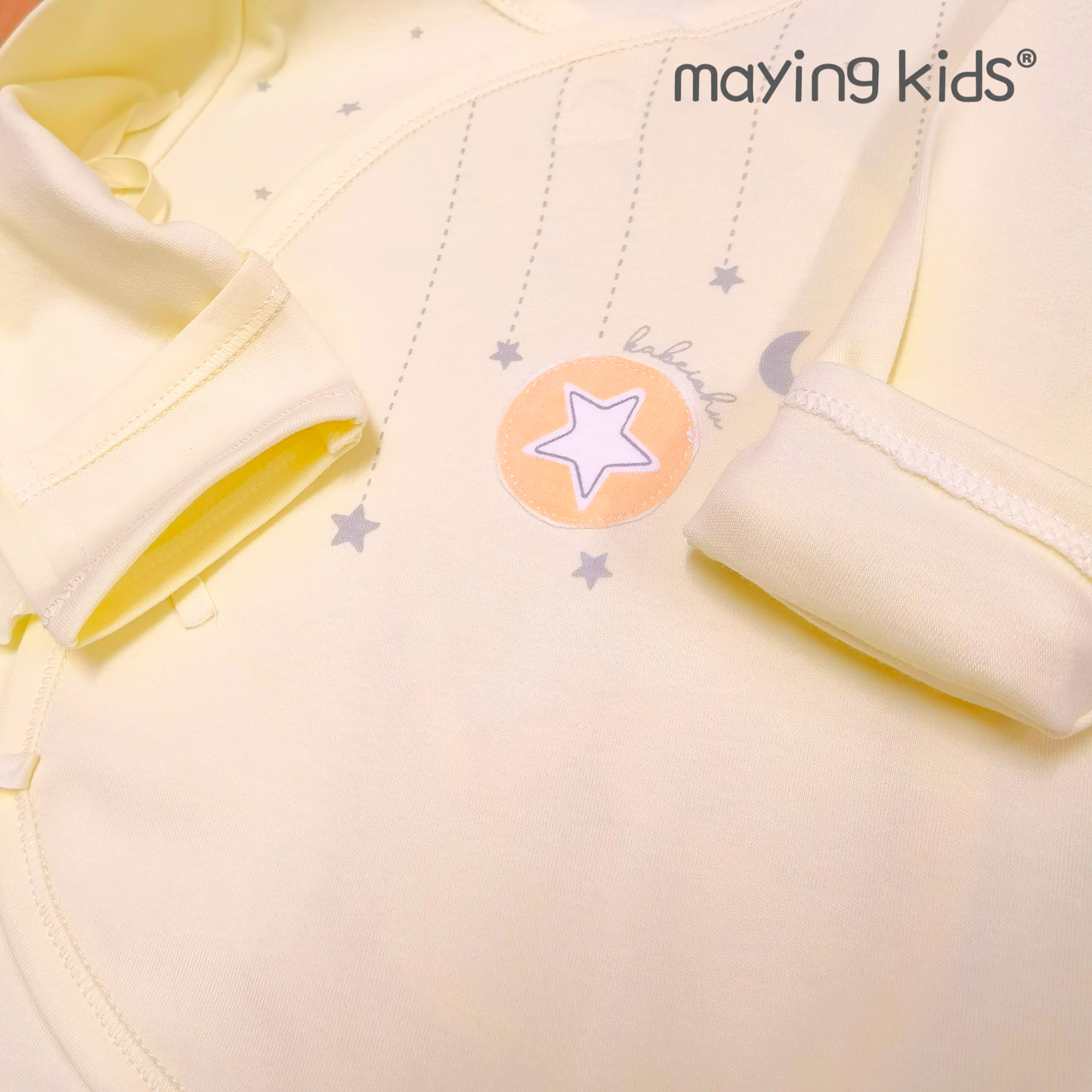 #8778 : Double Layer of Shu velvet Wrap Jumpsuit Baby 純棉雙面布綁帶連身衣