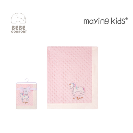 MP51921 : Baby Dotted Blanket - 木馬刺繡圖案毯