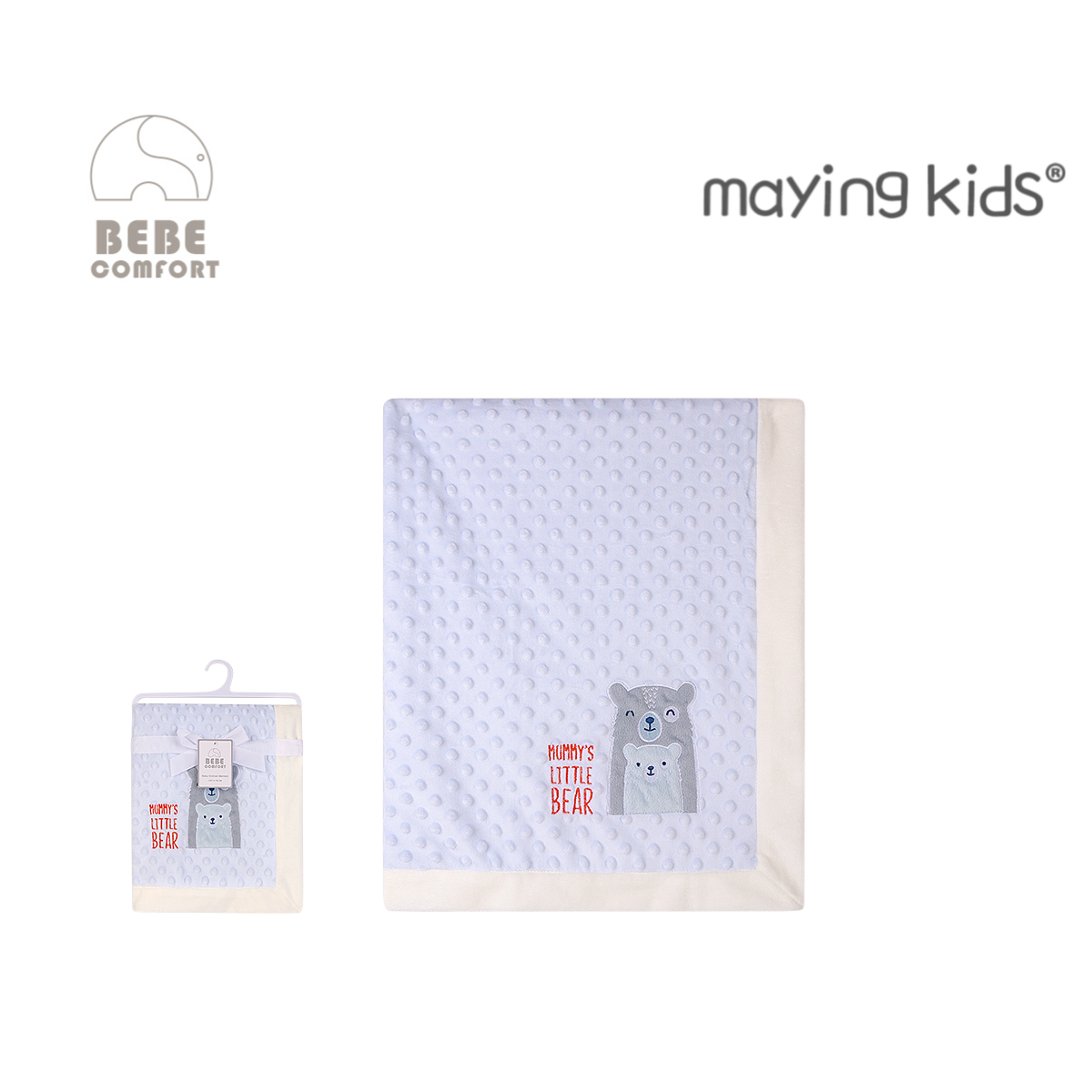 MP51922 : Baby Dotted Blanket - 熊仔刺繡圖案毯