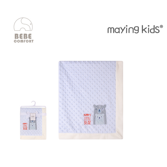 MP51922 : Baby Dotted Blanket - 熊仔刺繡圖案毯