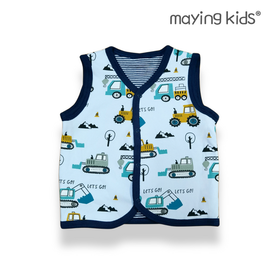 B2085:純棉雙面布背心外套 - 工程車