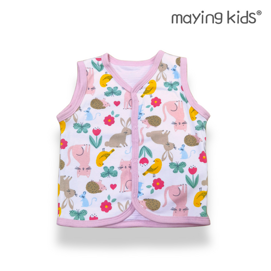 G2068:純棉雙面布背心外套 - 動物