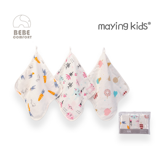 BC61081 : 2 Layers of muslin and terry washcloths 2層棉質柔軟方巾