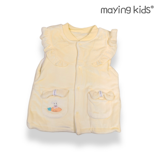 G9111 : 兔仔刺繡圖夾棉絨背心外套