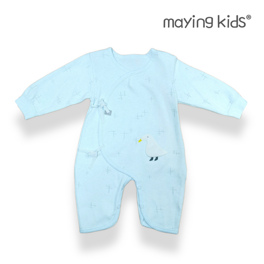 8569 : Double Layer of Shu Velvet Wrap Jumpsuit Baby 舒絨雙面布綁帶連身衣