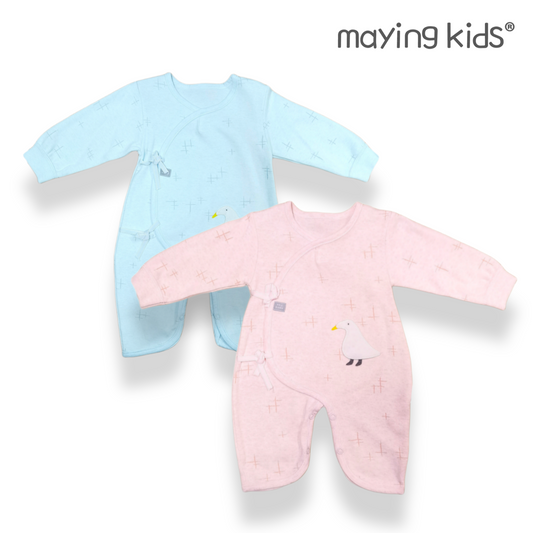 8569 : Double Layer of Shu Velvet Wrap Jumpsuit Baby 舒絨雙面布綁帶連身衣