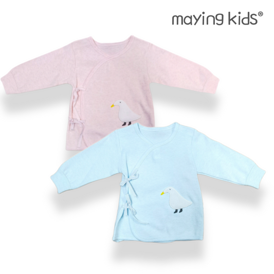 8570:Double Layer of Shu velvet Wrap Top Baby 舒絨雙面布綁帶上衣