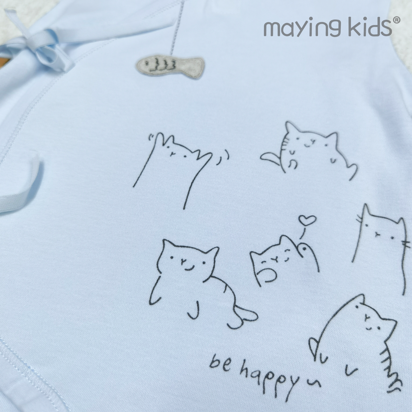 8516 : Double Layer of Wrap Jumpsuit Baby 雙面布綁帶連身衣