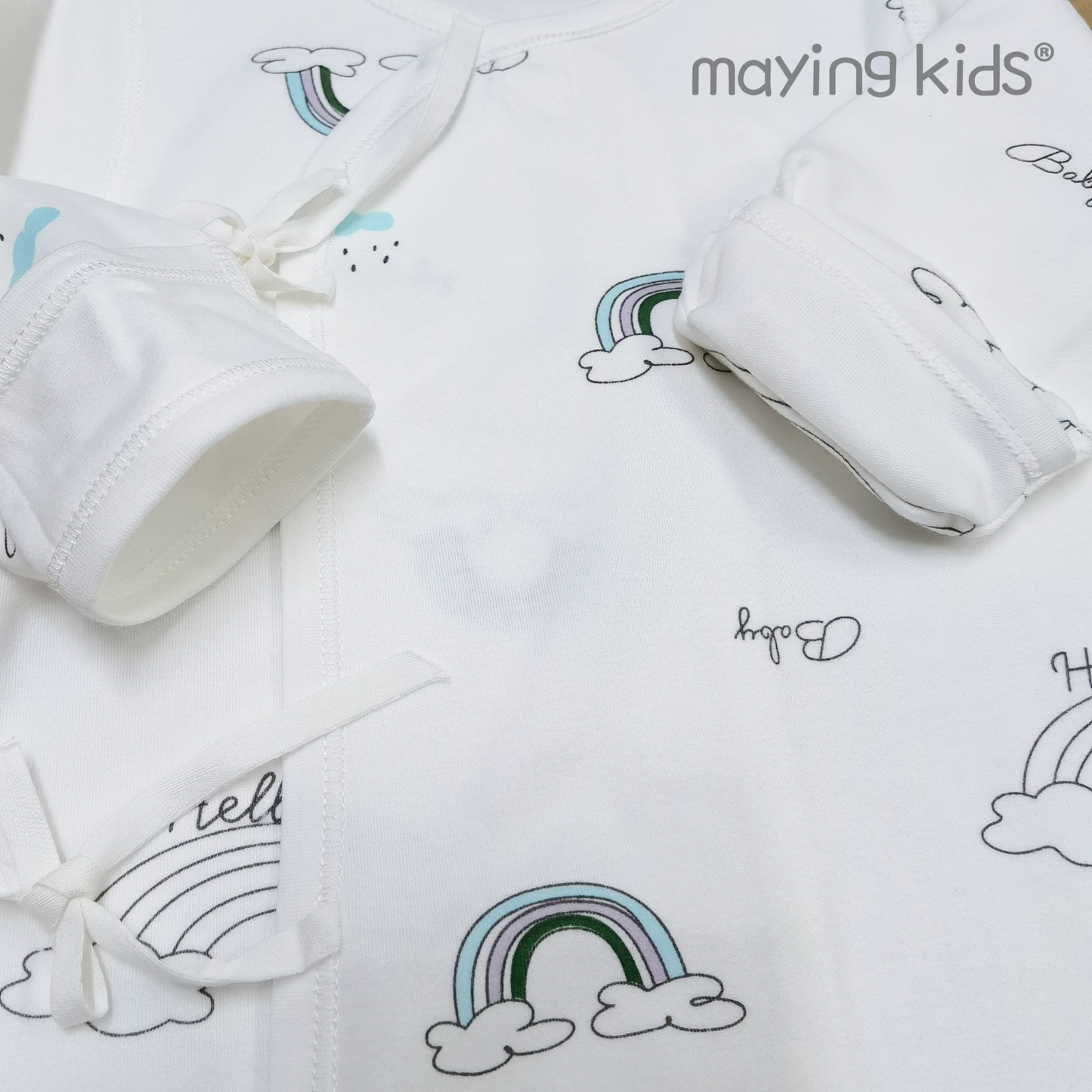 BG2285:Double Layer of Wrap Top Baby 純棉雙面布綁帶長袍