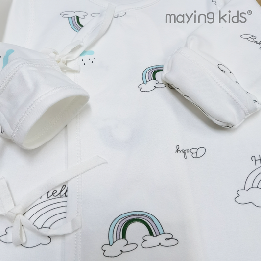 BG2285:Double Layer of Wrap Top Baby 純棉雙面布綁帶長袍