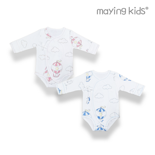 BG2280:Double Layer of Wrap Jumpsuit 純棉雙面布綁布三角哈衣