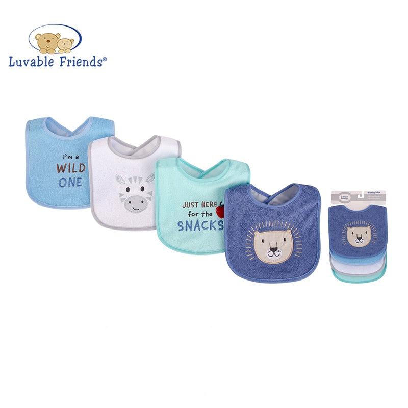 Emb Bib with PEVA back 防滲透口水肩 四件裝 - 班馬