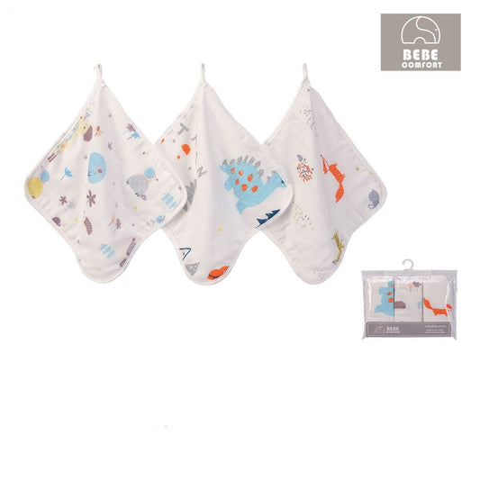 Double layers of muslin and terry washcloths
雙面竹纖維棉質潔面巾 - 恐龍