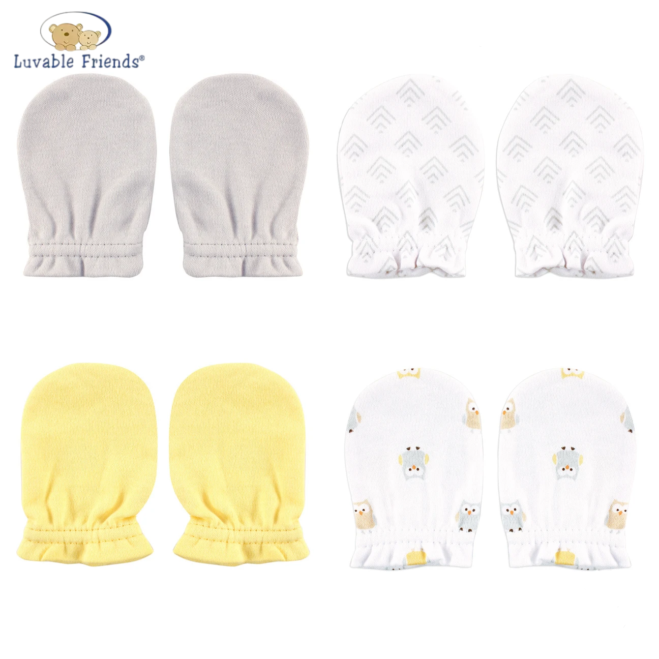 Scratch Mittens Set 4pc
防抓手套四件裝 - 貓頭鷹黃灰色