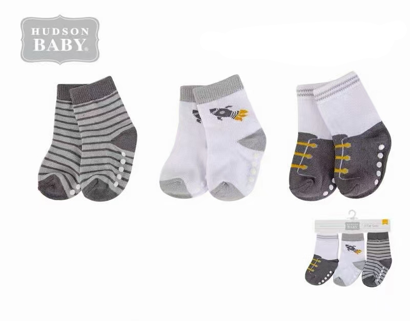 Baby Socks With Non-Skid 3pc 防滑襪仔3件裝 - 灰間火箭