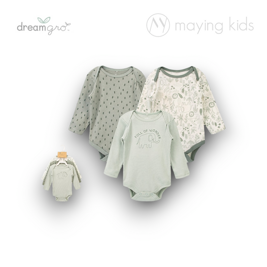 DB05307 : 3pk Bodysuit With Long Sleeve Set 長袖蛤衣3件裝