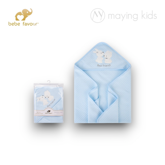 BP53213 : Baby Hooded Receiving Blanket 連帽包被 - 熊兔