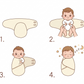 D05492LA: 1pc Minky Swaddle Blanket 毛絨安睡防驚嚇包巾
