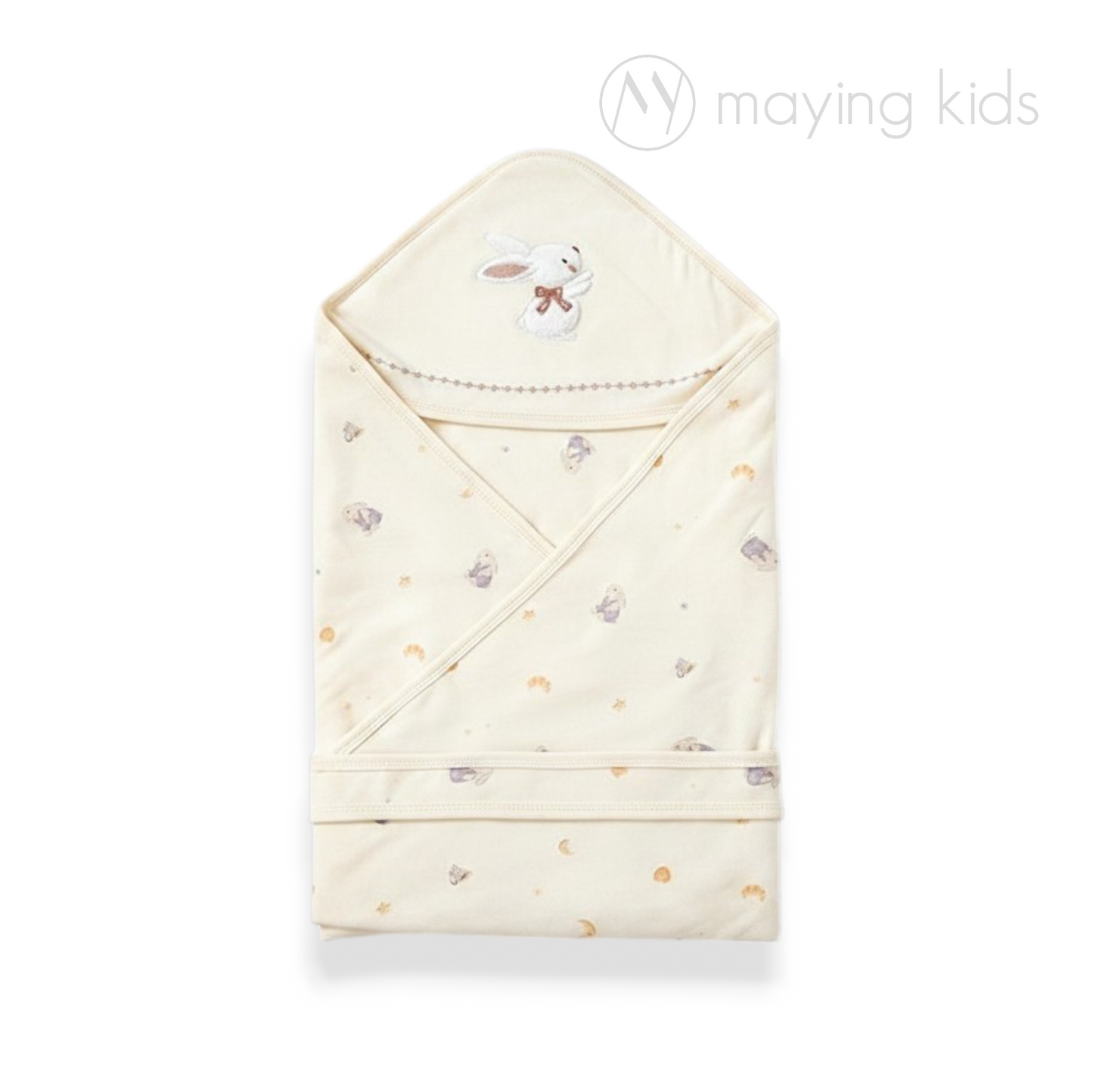 Baby Hooded Receiving Blanket 雙層精梳棉磨毛包被
