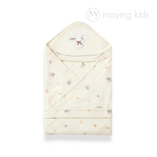 Baby Hooded Receiving Blanket 雙層精梳棉磨毛包被