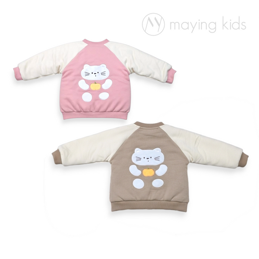 BG2589JK : 桔子熊仔刺繡厚夾棉外套