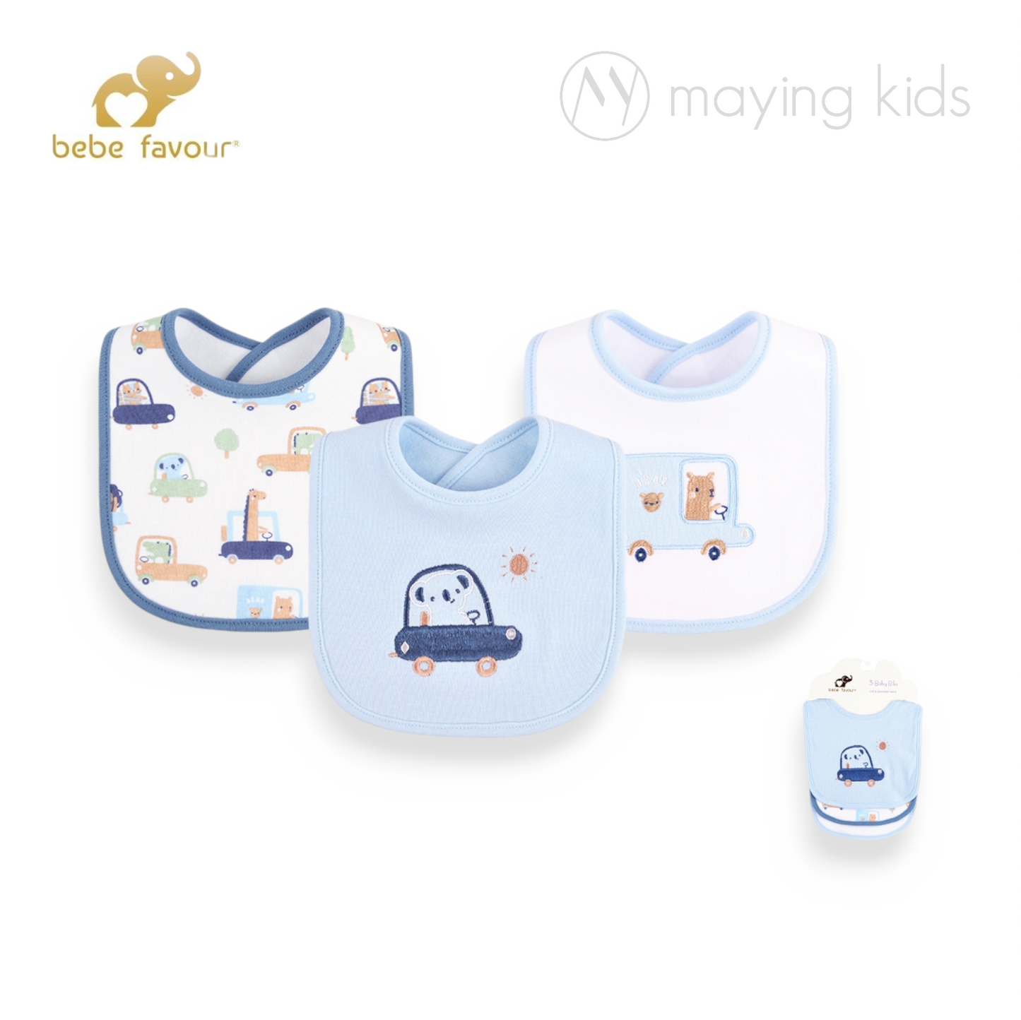 BP4571 : 3 Iterlock Bib 純棉口水巾3件裝