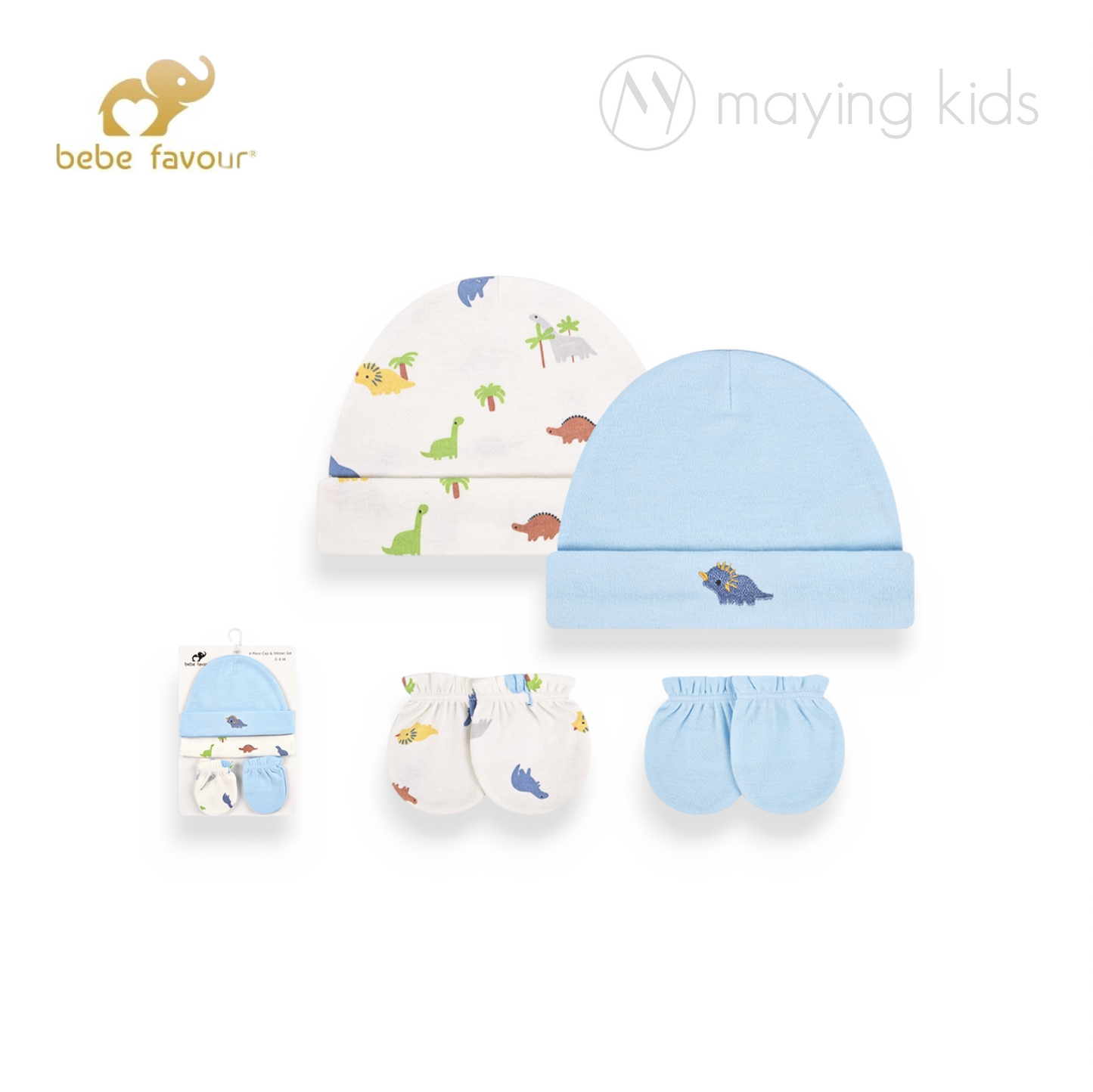 BP73689: 2pc Cap And 2pc Scratch Mitten Set 帽&手套