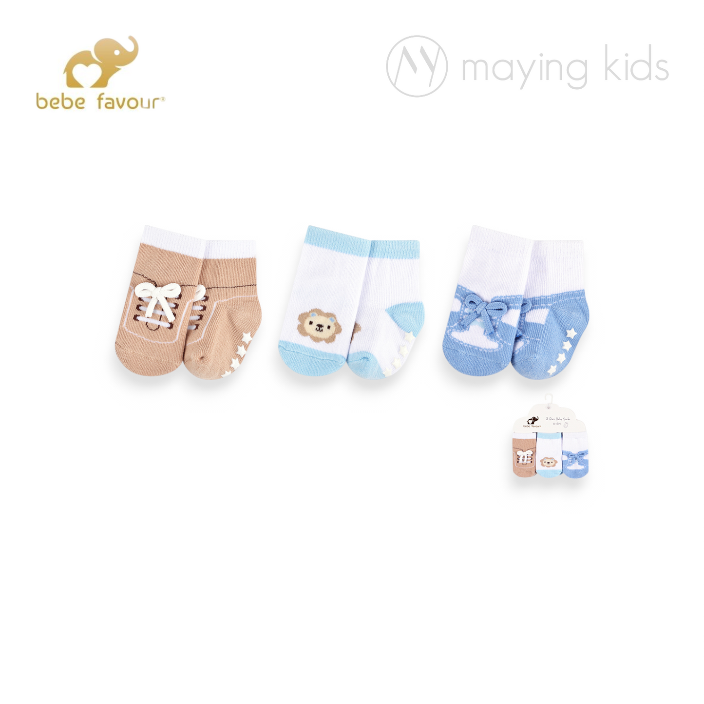 BP71912 :3pc Socks With Non-Skid 點膠防滑襪