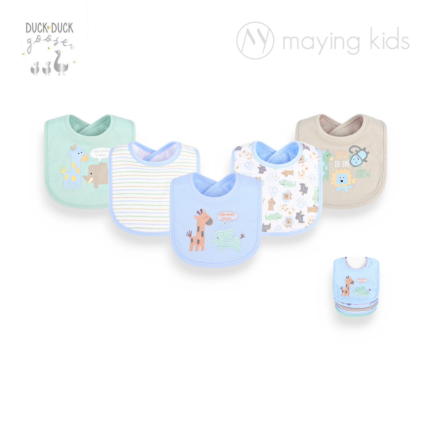 D09666:5pc Cvc Interlock Bibs 5件裝口水巾