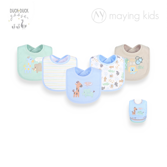 D09666:5pc Cvc Interlock Bibs 5件裝口水巾