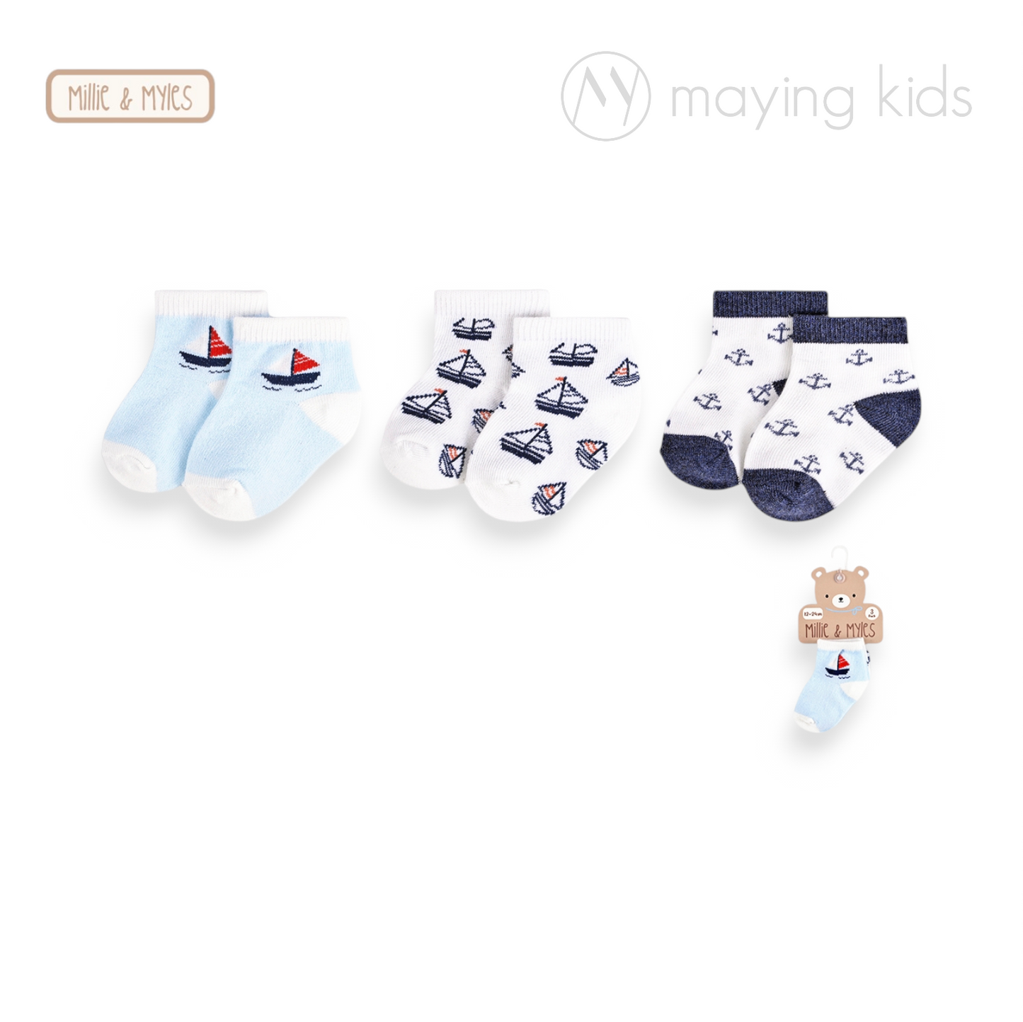D97073 :3 Pair Crew Socks 襪3對裝