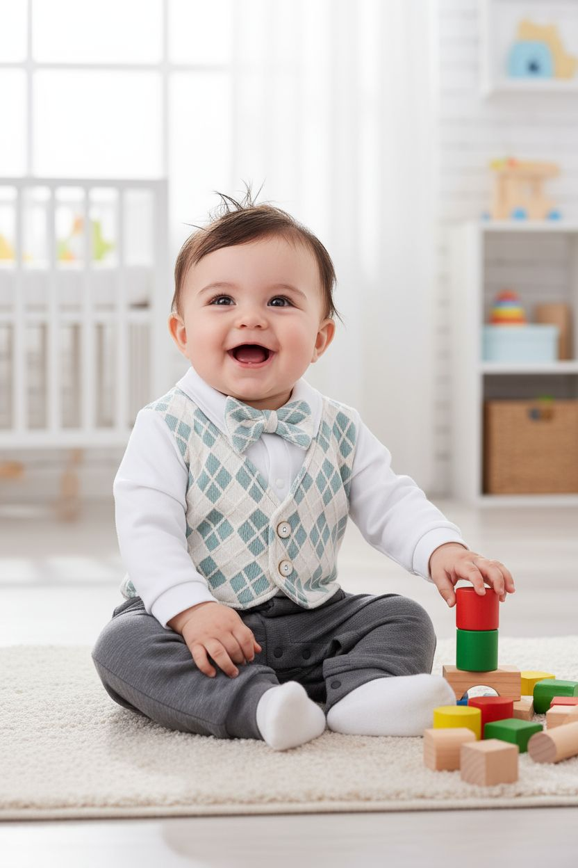 7106 : 長袖假2件禮服連身衣