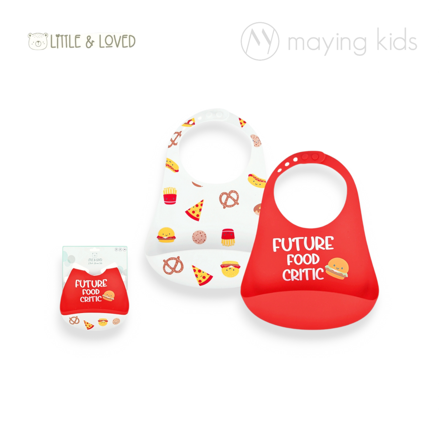D09677: 2pc Silicone Bib 矽膠餐用圍兜2件裝
