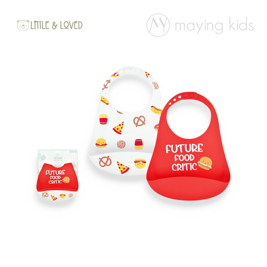 D09677: 2pc Silicone Bib 矽膠餐用圍兜2件裝