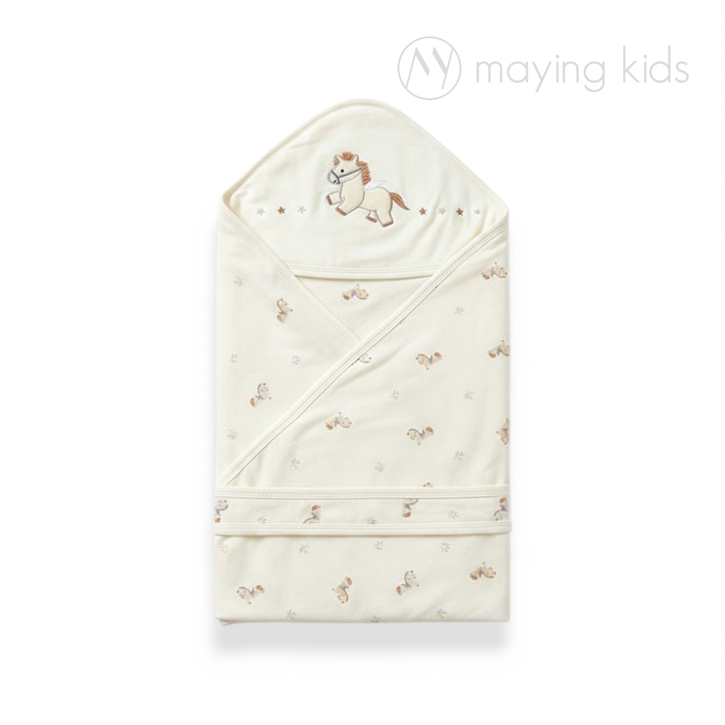 Baby Hooded Receiving Blanket 雙層精梳棉磨毛包被