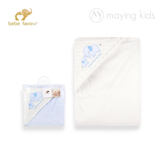 BP53552: Baby Double Layer Dotted Blanket Hooded 夾棉豆豆毯包被