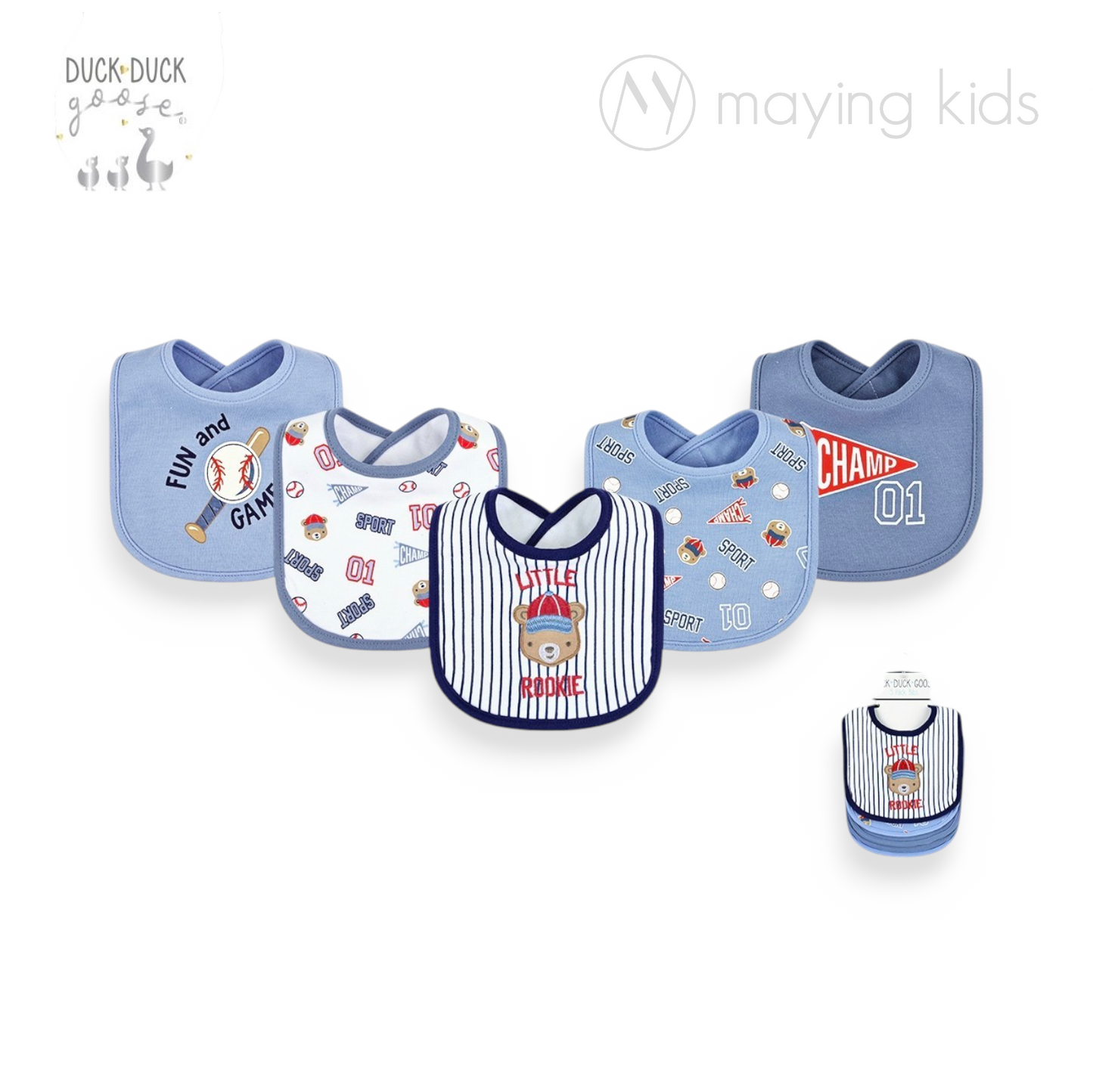 D09667: 5pc Cvc Interlock Bibs 5件裝口水巾