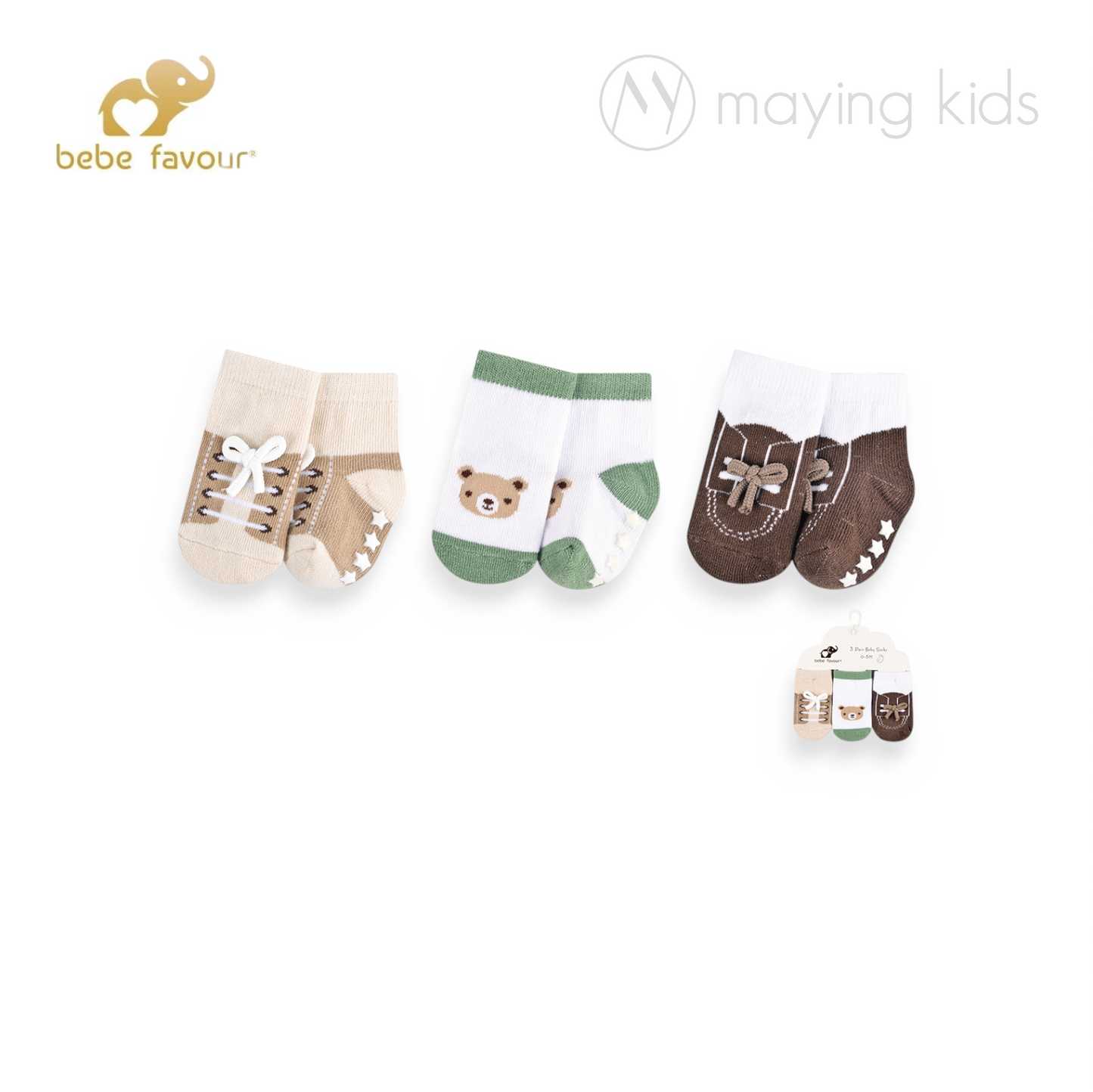 BP71911:3pc Socks With Non-Skid 點膠防滑襪