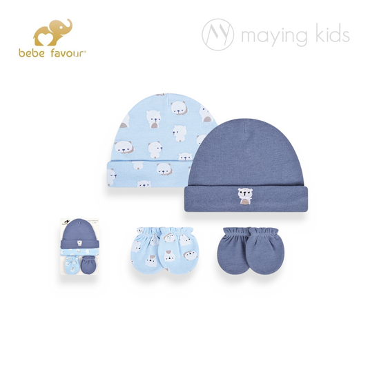 BP73690: 2pc Cap And 2pc Scratch Mitten Set 帽&手套