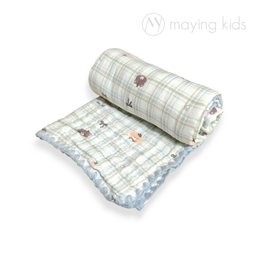 T690 : Six Layers Baby Blanket 六層純棉紗巾浴巾 (勾邊)