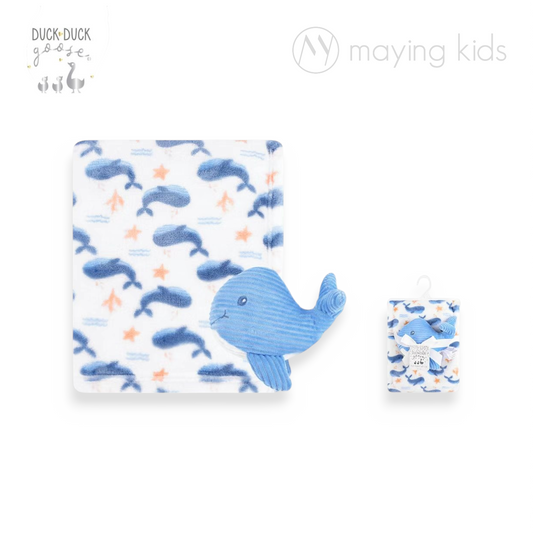 D09788LA : Plush Fleece Blanket And Doll 印花被毯及安撫公仔