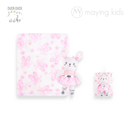 D09765: Plush Fleece Blanket And Doll 印花被毯及安撫公仔