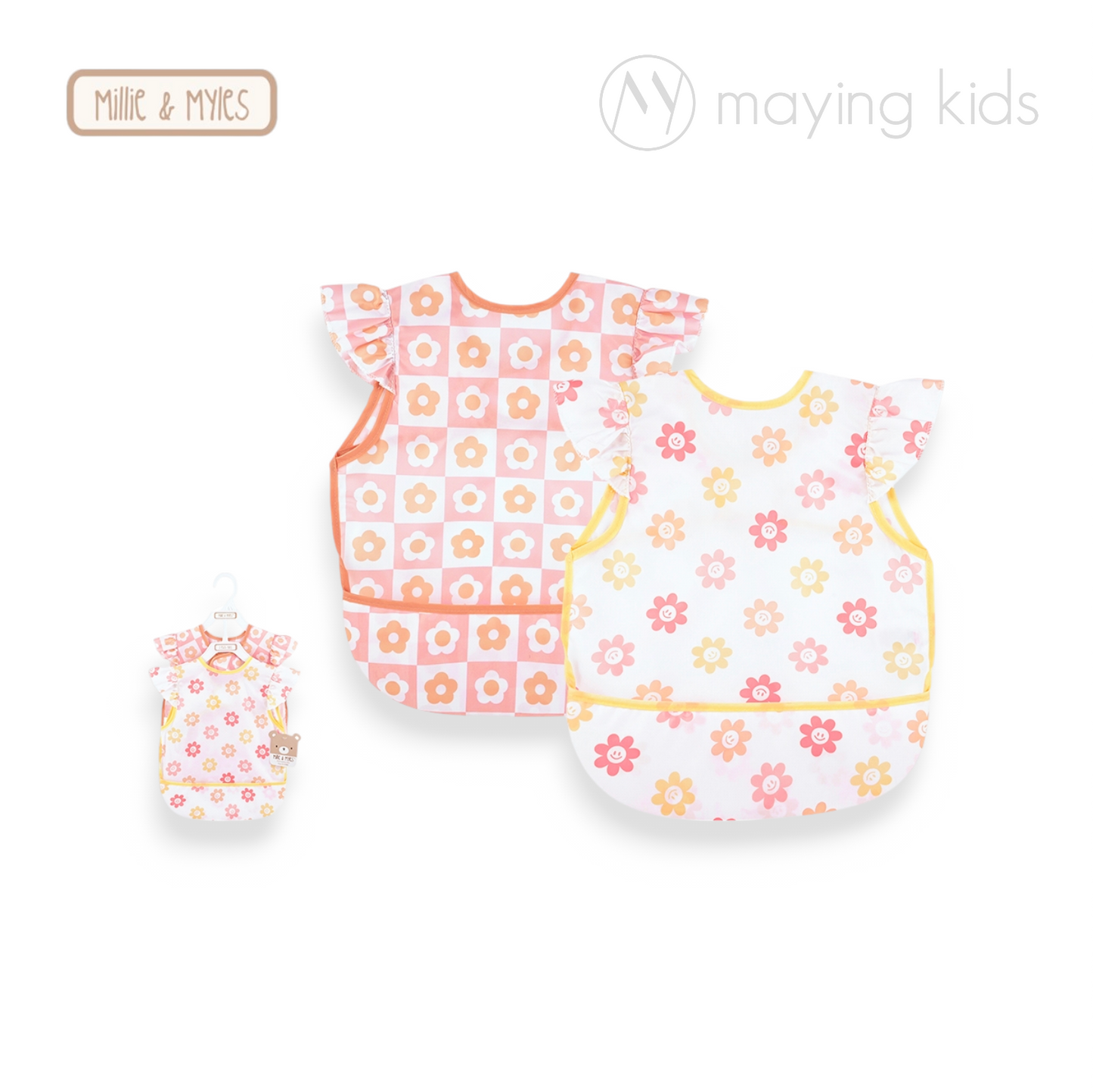 D09690:2pcs Waterproof Apron 嬰童背心餵食衣 2件裝