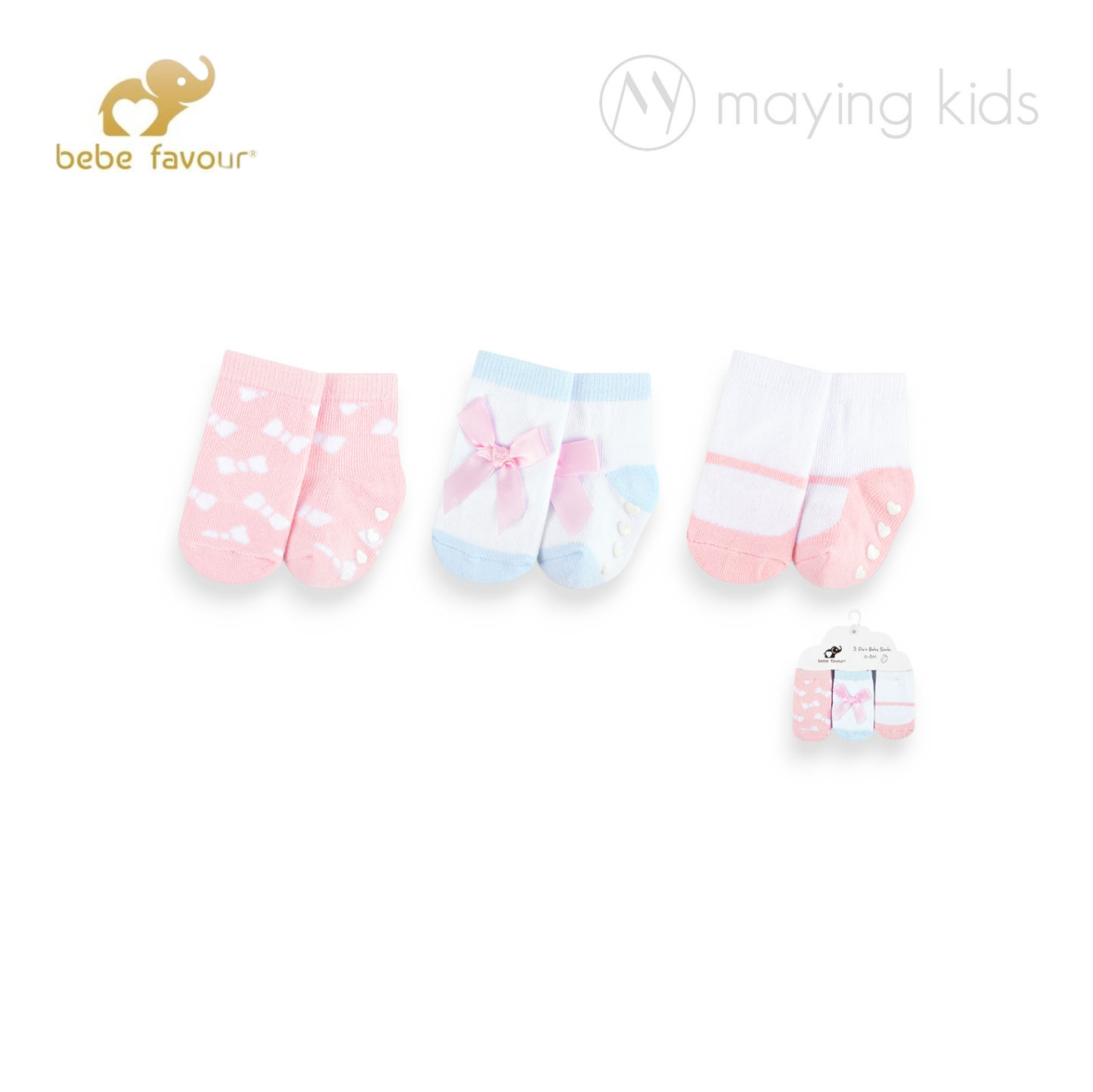 BP71916 :3pc Socks With Non-Skid 點膠防滑襪