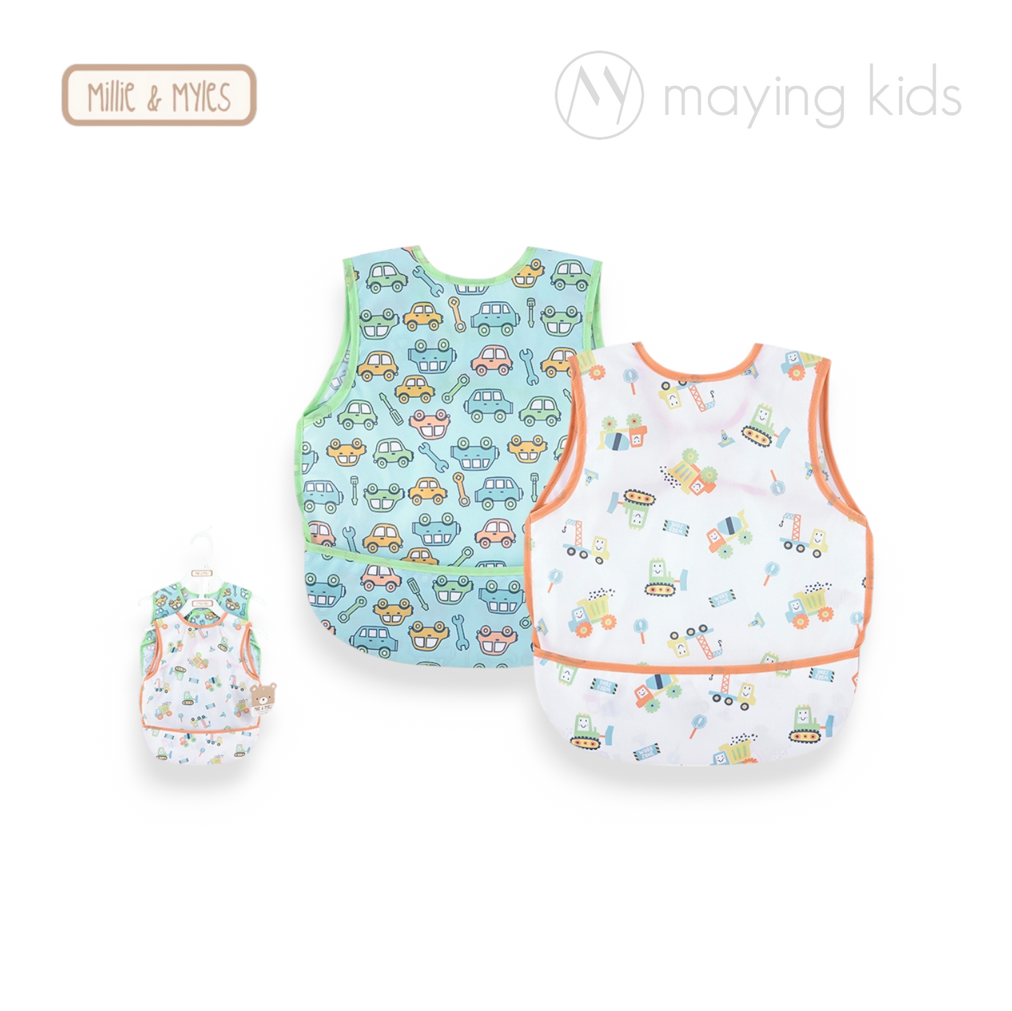 D09695 :2pcs Waterproof Apron 嬰童背心餵食衣 2件裝